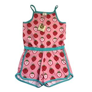 Maxomorra NEW Girls Size 9/10 Strawberry Romper